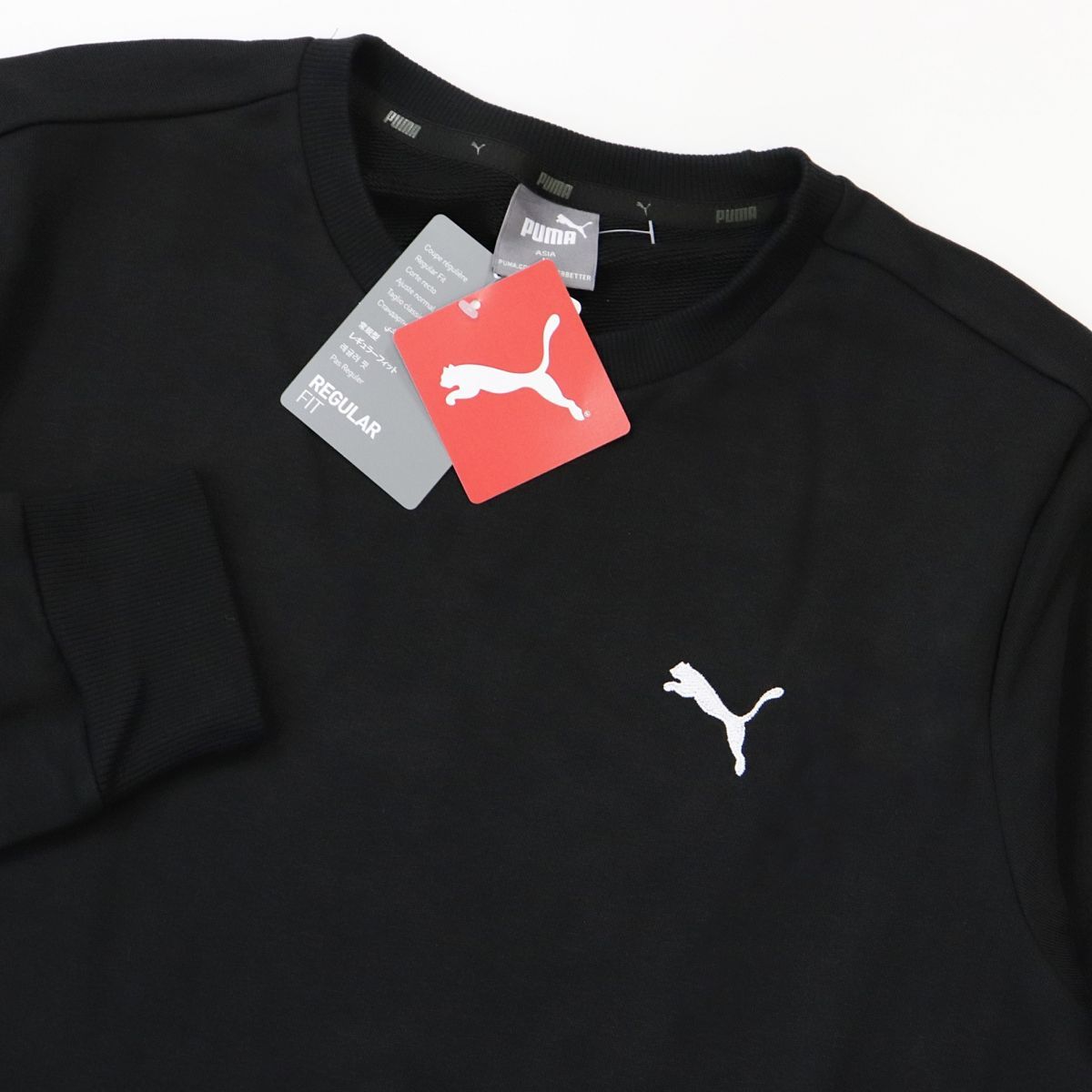 ☆プーマ PUMA 新品 シンプル カジュアル ロゴ刺繍 クルーネック 