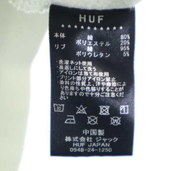 ハフ バックプリント スウェット L グレー系 HUF 長袖 トレーナー 裏起毛 メンズ 221125 スウェット バックプリント ハフ フリマアプリ ラクマ クルーネックスウェット