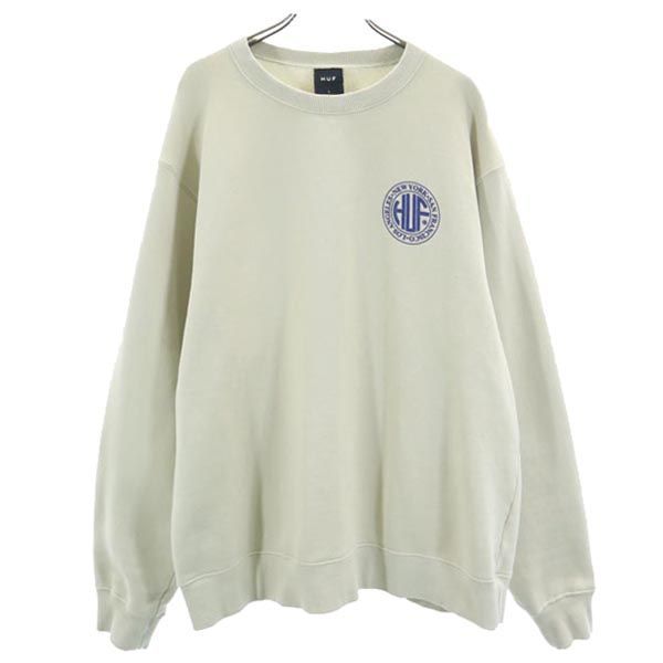 ハフ バックプリント スウェット L グレー系 HUF 長袖 トレーナー 裏起毛 メンズ 221125 スウェット バックプリント ハフ フリマアプリ ラクマ クルーネックスウェット