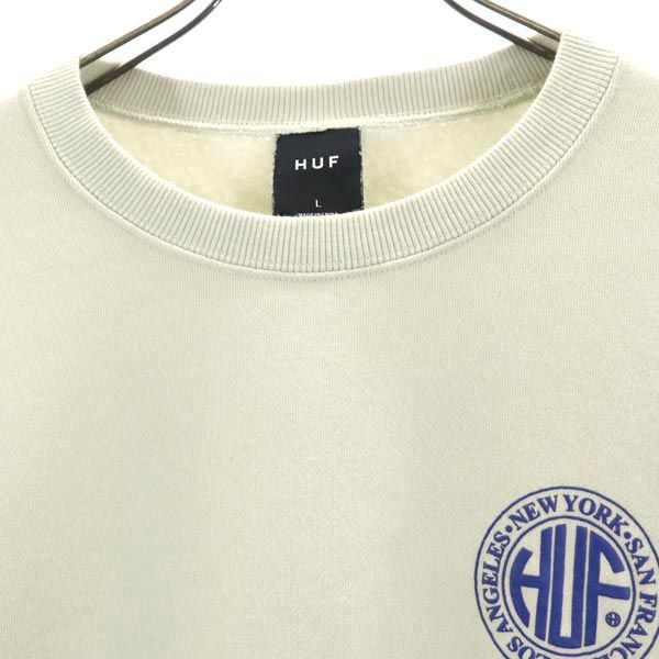 ハフ バックプリント スウェット L グレー系 HUF 長袖 トレーナー 裏起毛 メンズ 221125 スウェット バックプリント ハフ フリマアプリ ラクマ クルーネックスウェット