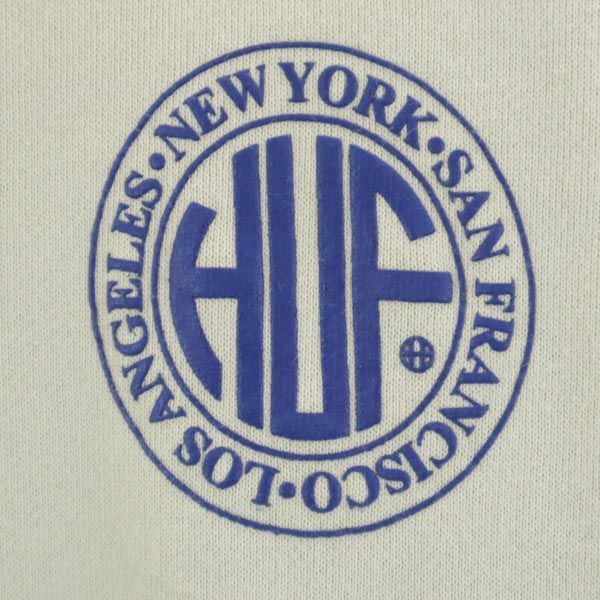 ハフ バックプリント スウェット L グレー系 HUF 長袖 トレーナー 裏起毛 メンズ 221125 スウェット バックプリント ハフ フリマアプリ ラクマ クルーネックスウェット