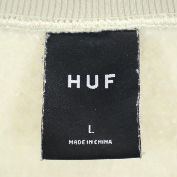 ハフ バックプリント スウェット L グレー系 HUF 長袖 トレーナー 裏起毛 メンズ 221125 スウェット バックプリント ハフ フリマアプリ ラクマ クルーネックスウェット