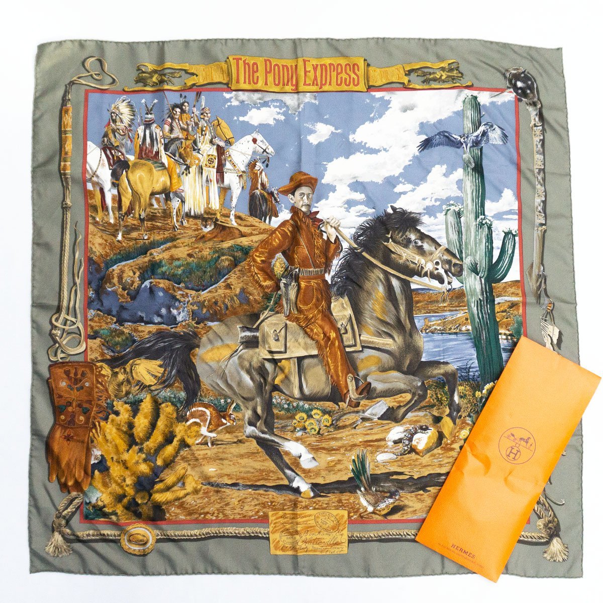HERMES カレ90 エルメス Pony スカーフ 『The Express（ポニー PONY