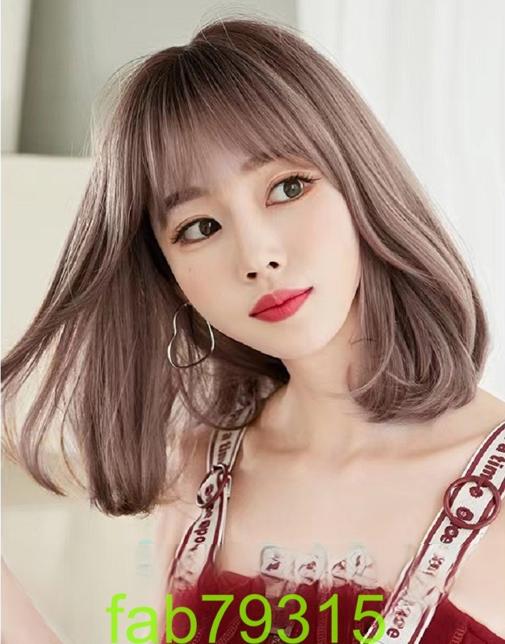 ☆サラサラ高級人毛100%☆ショート ブラウン フルウイッグ かわいい