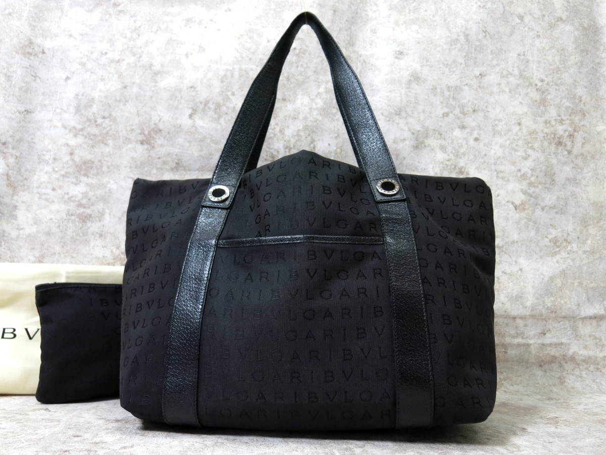 高品質，人気SALE BVLGARI ブルガリ メンズ ロゴマニア ナイロン カーフ レザー 本革 トート バッグ 黒 SV金具 肩掛け B5 収納 書類 かばん D10520(ブルガリ)｜売買されたオークション情報、yahooの商品情報をアーカ その他