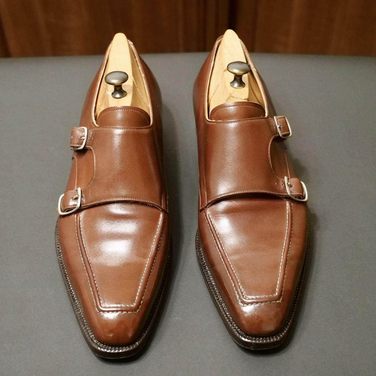 VASS Roberto Ugolini別注 ヴァーシュ ロベルトウゴリーニ ダブルモンク EU40 25.5cm ブラウン ビジネスシューズ 革靴 / ジョンロブ好きに