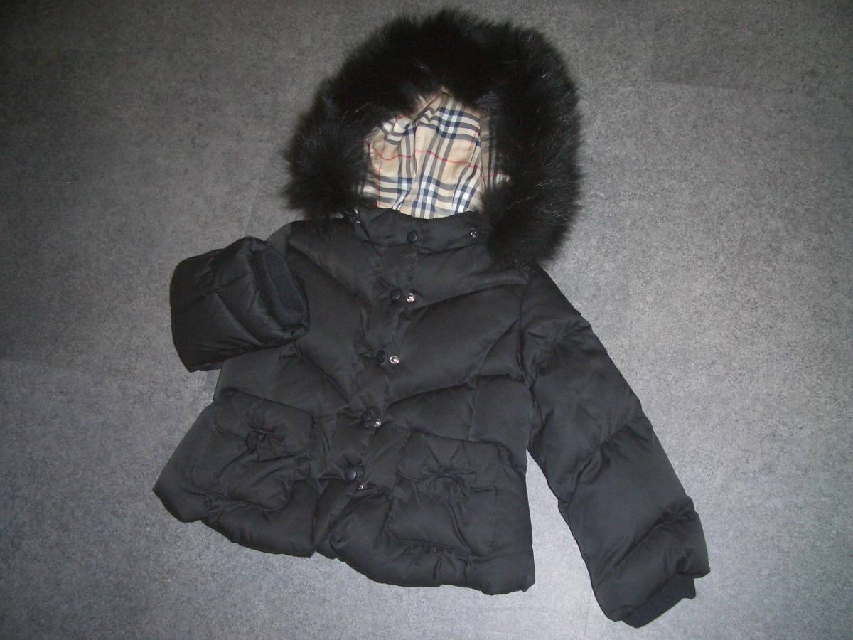 8万円 バーバリー キッズダウンジャケットコート 100A 女の子用  