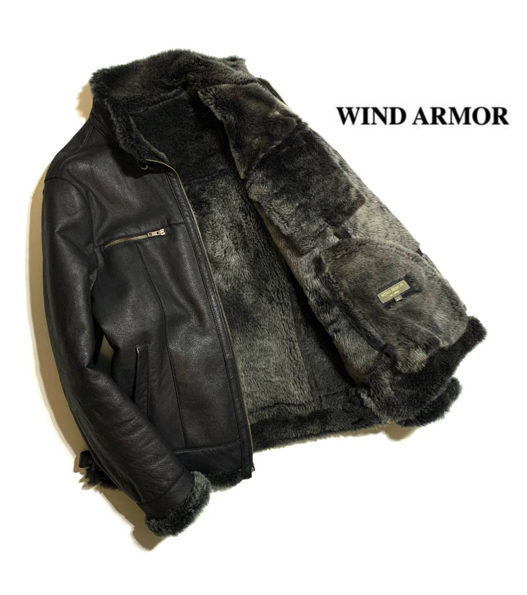  LL 定価10万 Wind Armor ウインドアーマー ムートン ライダースジャケット LL 羊革 黒 ビッグサイズ ボア メンズ ニチワ 保温性抜群(XLサイズ以上)｜売買されたオークション情報、yahooの商品情報 XLサイズ以上