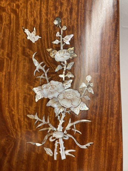 唐木チェスト 猫脚螺鈿花図 中国家具 仰々しい 