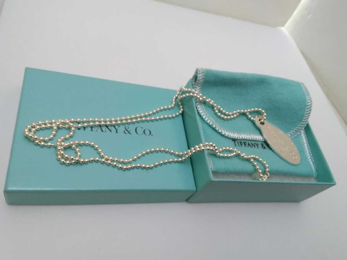 TIFFANY&Co. ティファニー ボールチェーン ロングネックレス オーバル