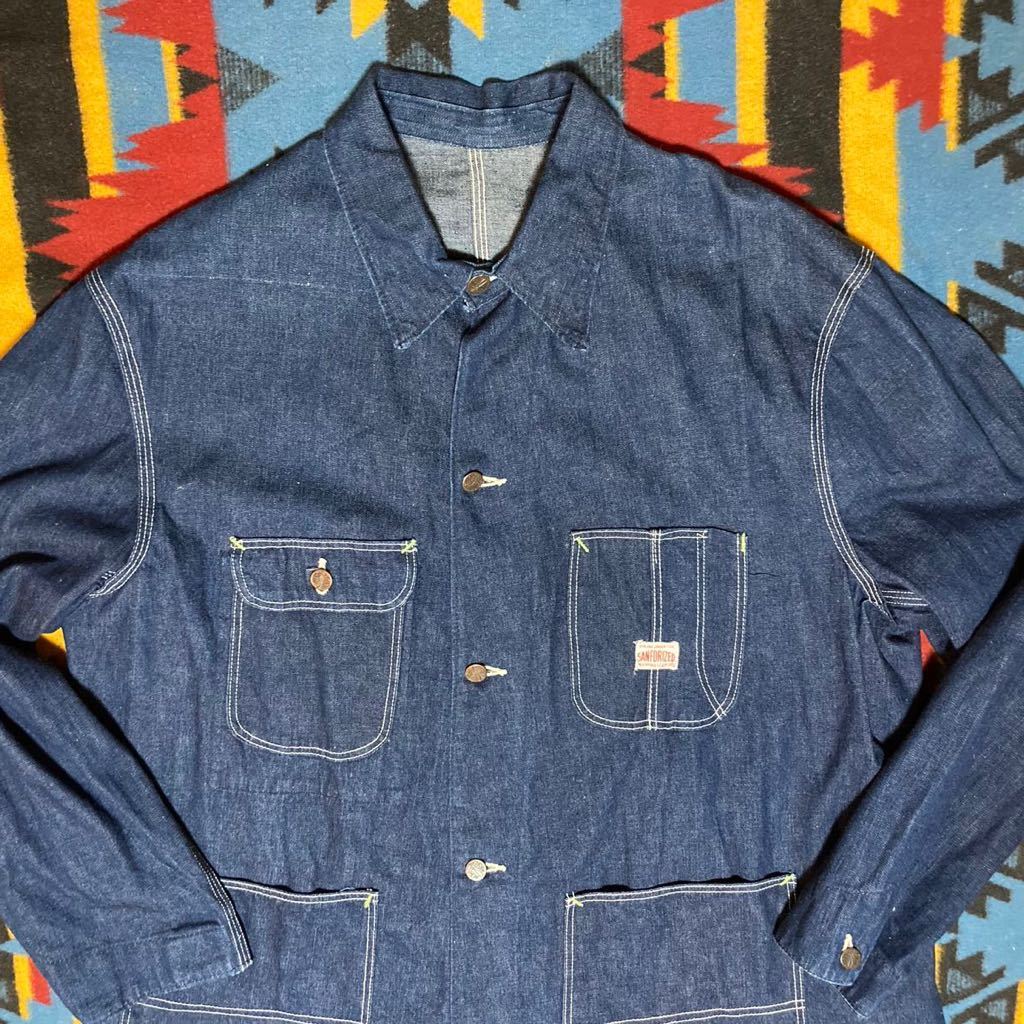 ビンテージデニムカバーオール workmaster denim chore jacket 50s 