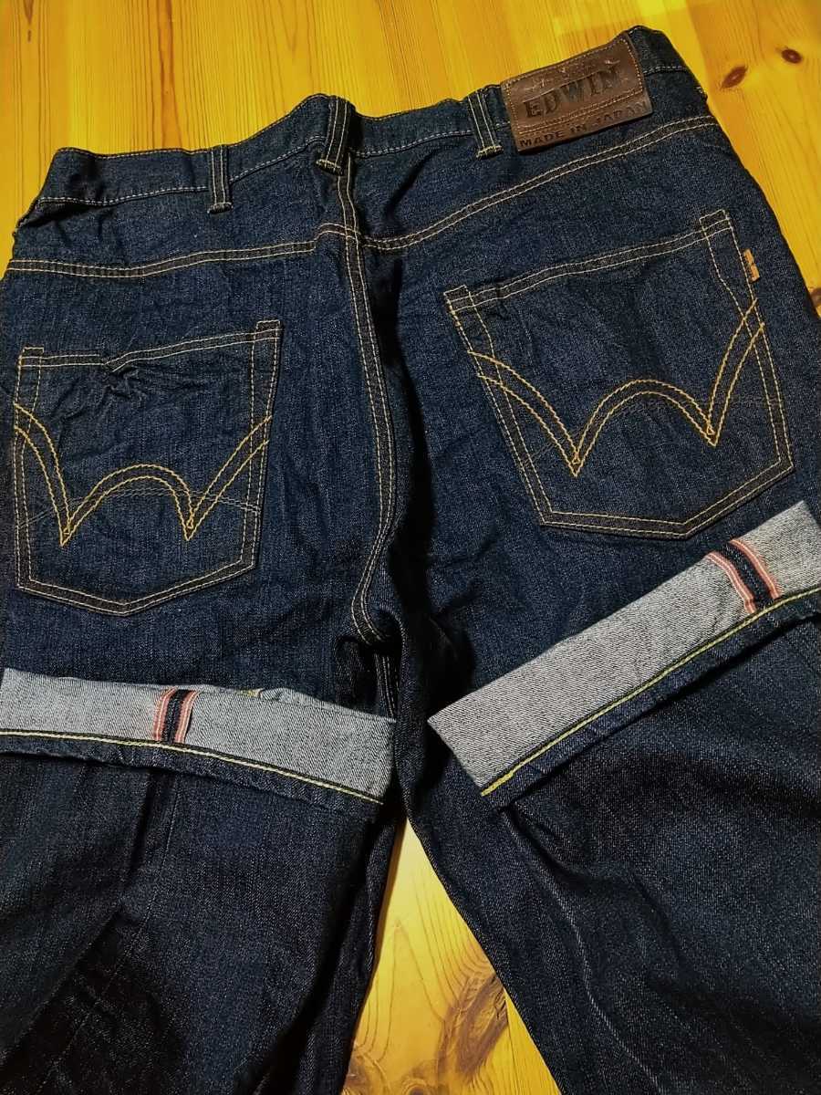 最安値，本物保証 生産終了 着用4回 正規品 EDWINエドウィン505V限定メンズ牛革パッチ赤耳セルヴィッチデニムジーンズ38BIGビッグサイズ(W35以上)｜売買されたオークション情報、yahooの商品情報をアーカイブ公開 W35以上