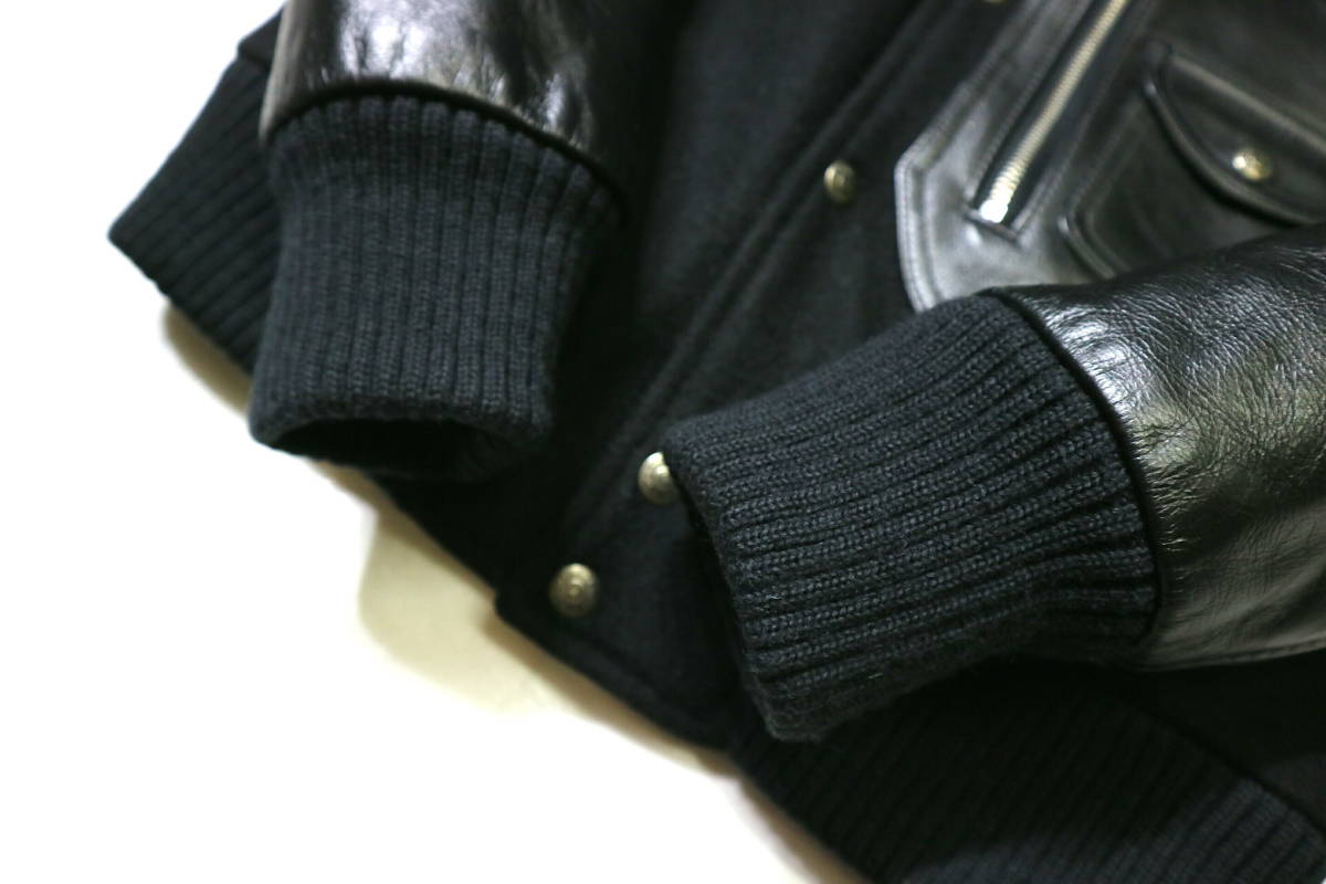 秀逸/お洒落！◇USA製 Schott ショット 767US Dポケ 袖革スタジャン 