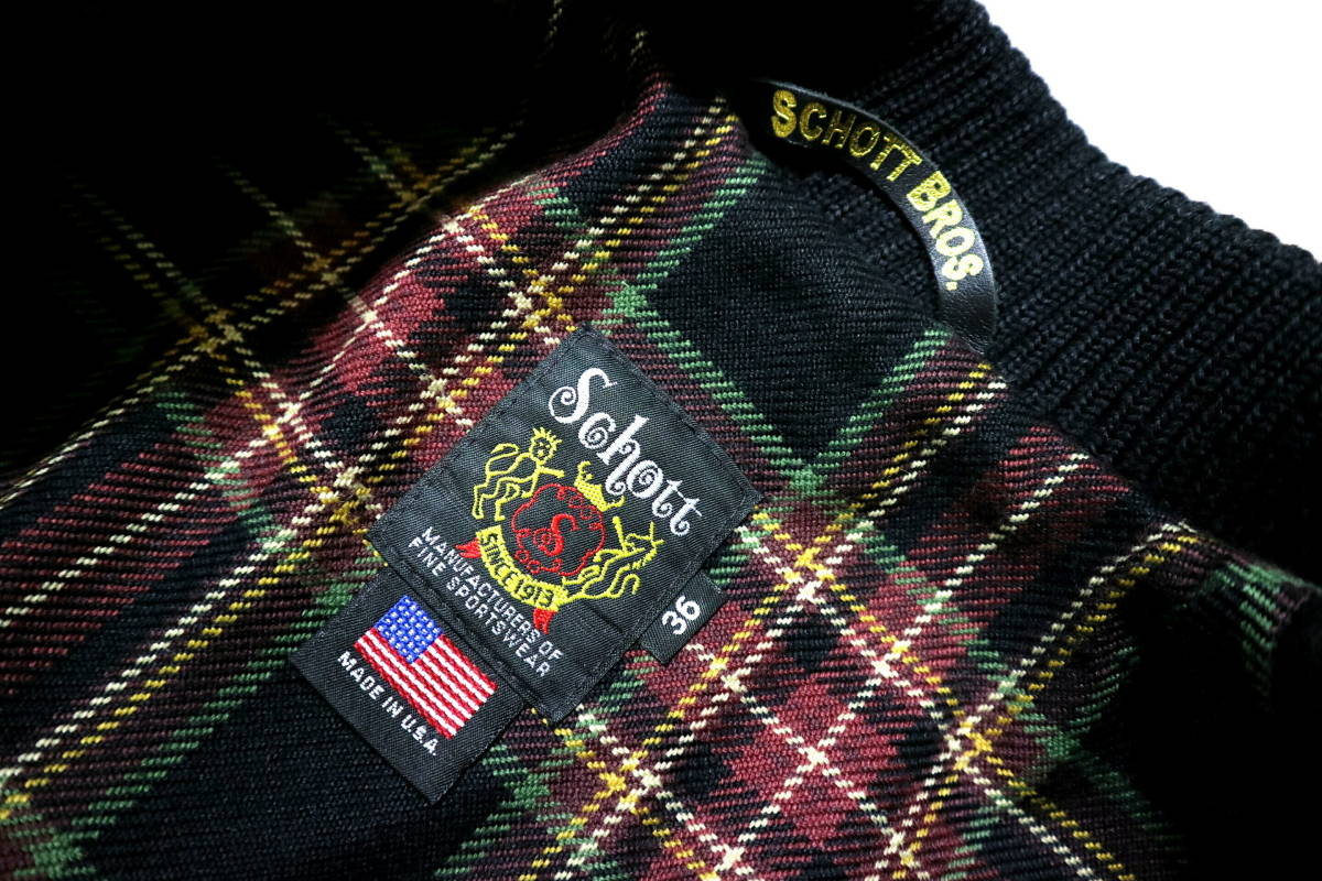秀逸/お洒落！◇USA製 Schott ショット 767US Dポケ 袖革スタジャン 