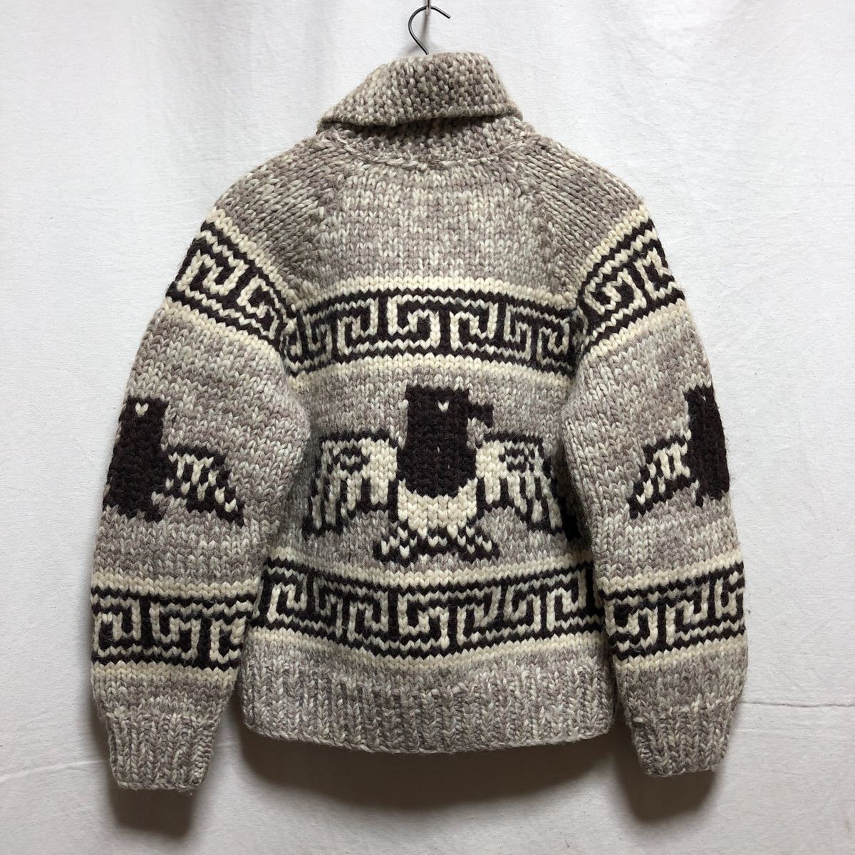 60s ヴィンテージ カウチンセーター ハンティング柄 CROWNジップ 