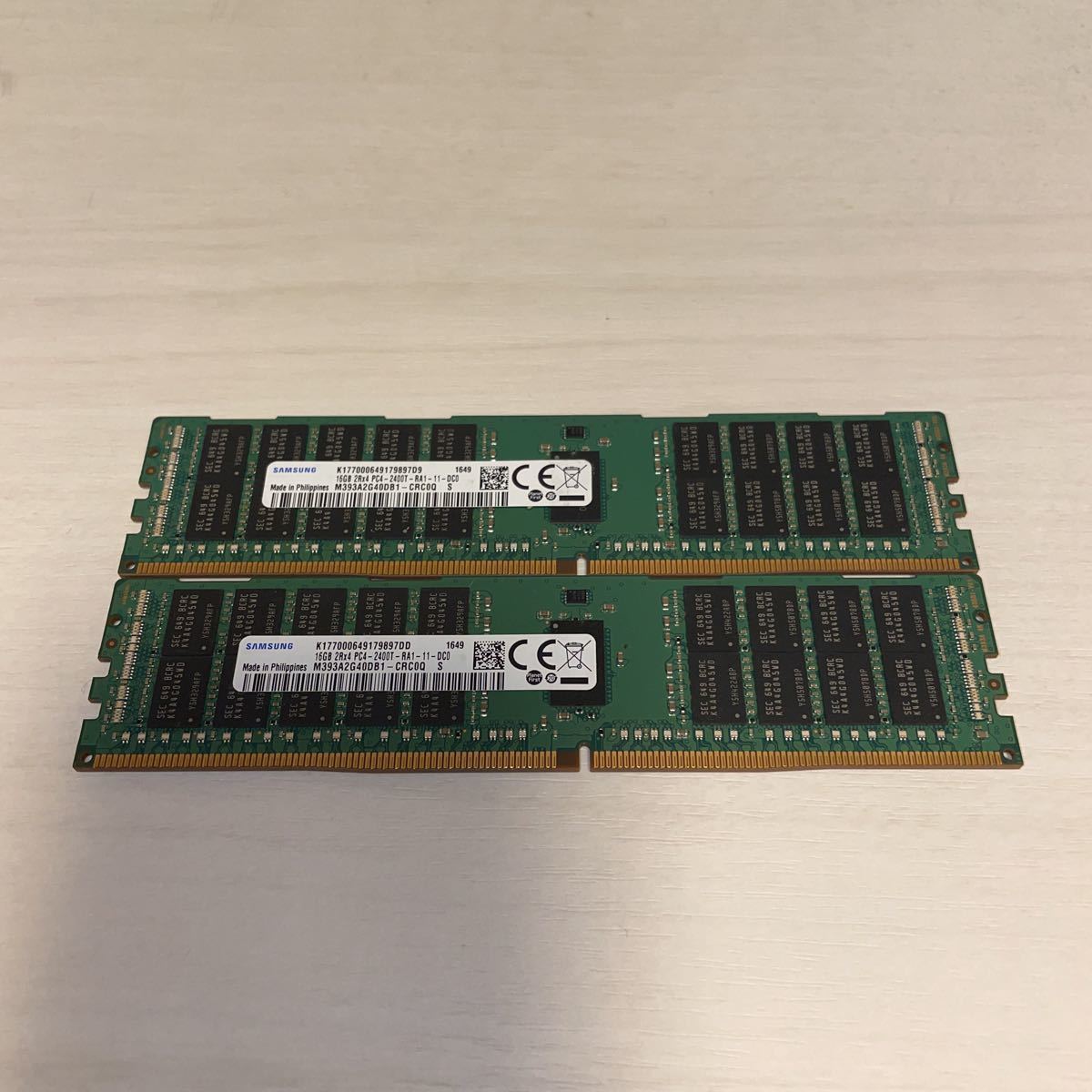 Samsung ECCメモリ 16GB x2 DDR4 2400 ECC REGISTERD 3 DDR4 ECC