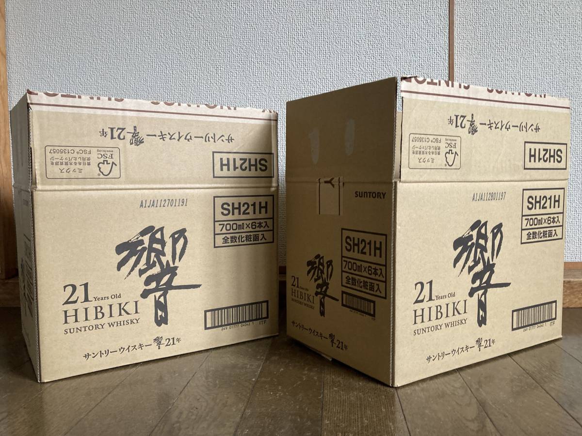 送料無料！ ☆ 空箱 中身なし 箱のみ サントリー HIBIKI 響 21年 6本