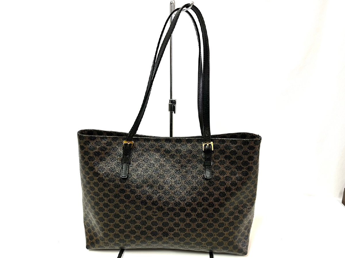 ☆CELINE セリーヌ マカダム トートバッグ ショルダーバッグ 茶 