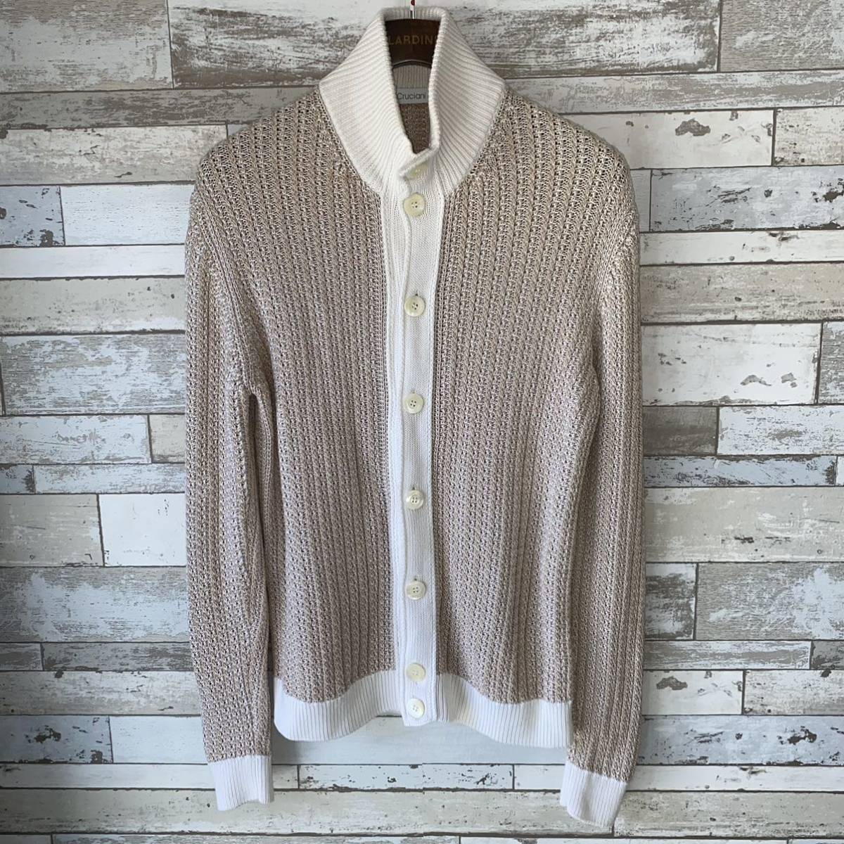 Cruciani カーディガン イタリア製 コットンシルク size48