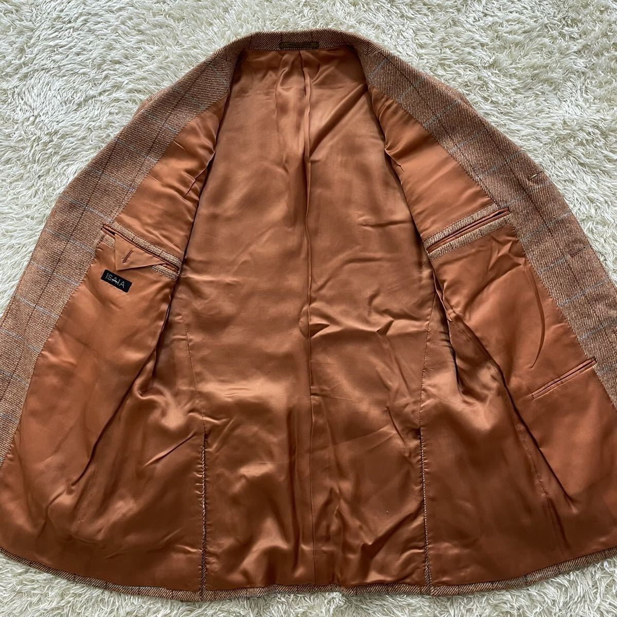 ISAIA テーラード ジャケット チェック XL 圧倒的高級感・極美品】ISAIA イザイア チェック テーラードジャケット
