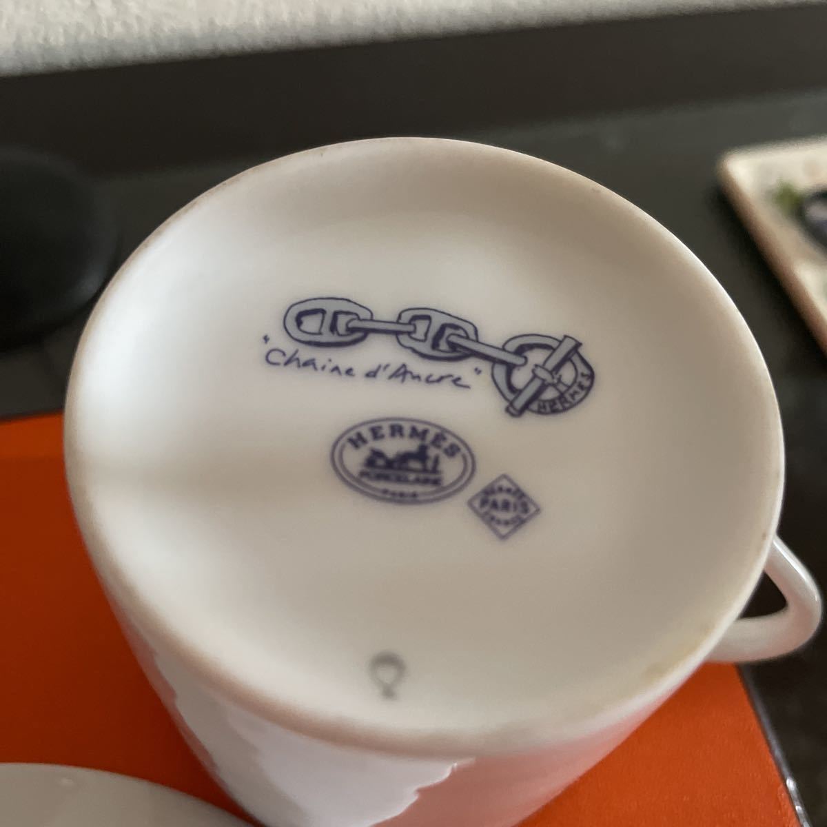 【新品】エルメス！カップ&ソーサー ！エスプレッソ用位！飾り棚に置いてました！《希少》今はこのデザイン・色は販売されて無いそうです！