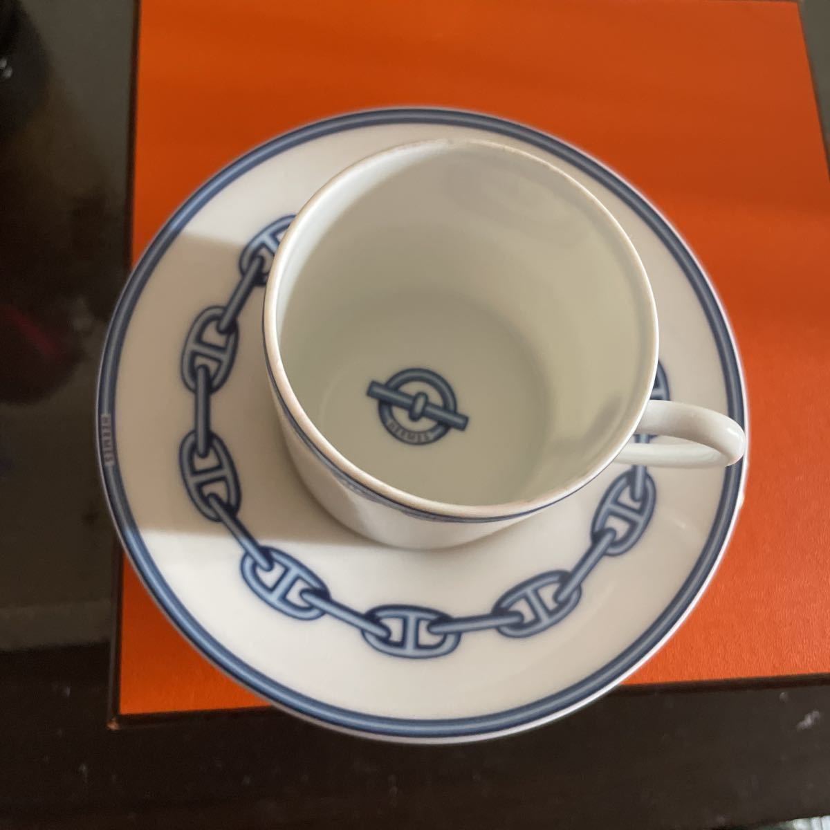 【新品】エルメス！カップ&ソーサー ！エスプレッソ用位！飾り棚に置いてました！《希少》今はこのデザイン・色は販売されて無いそうです！