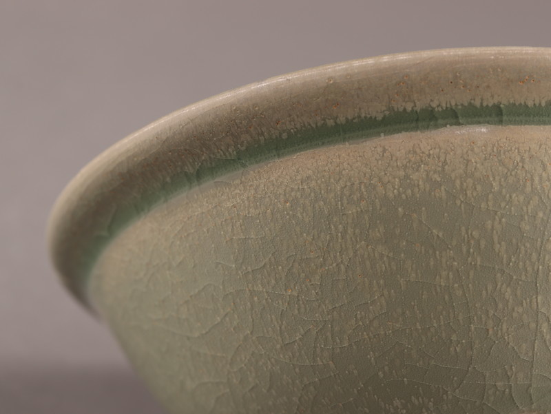 中国古玩 唐物 宋代 青磁 陰刻文 茶碗 時代物 極上品 初だし品 Z135