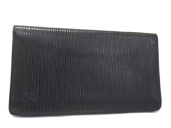 1円 ■美品■ LOUIS VUITTON ルイヴィトン M63212 エピ ポルトカルト クレディ 長財布 ウォレット 札入れ ノワール ブラック系 AE7229タM