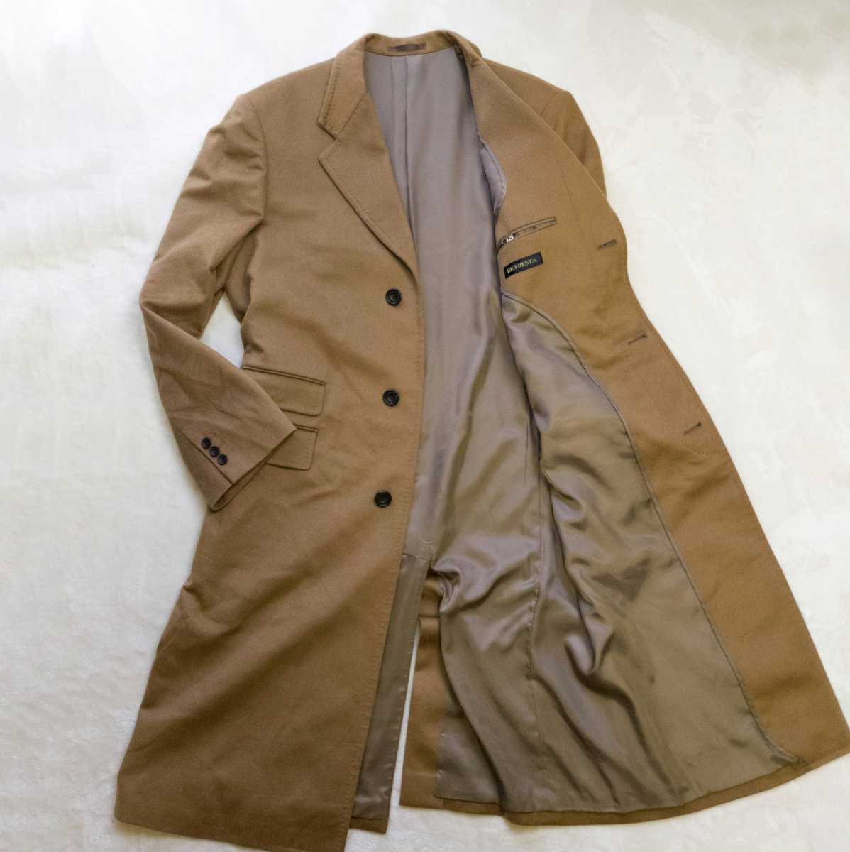 1スタ 【定価40万円・未使用級・カシミヤ100】チェスターコート ロング