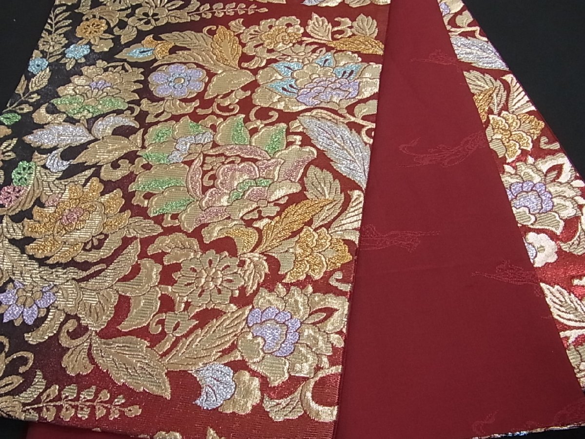 花美人着物□世界的友禅作家 千地泰弘 六通柄袋帯 更紗 花美人着物□世界的友禅作家 千地泰弘 六通柄袋帯 更紗