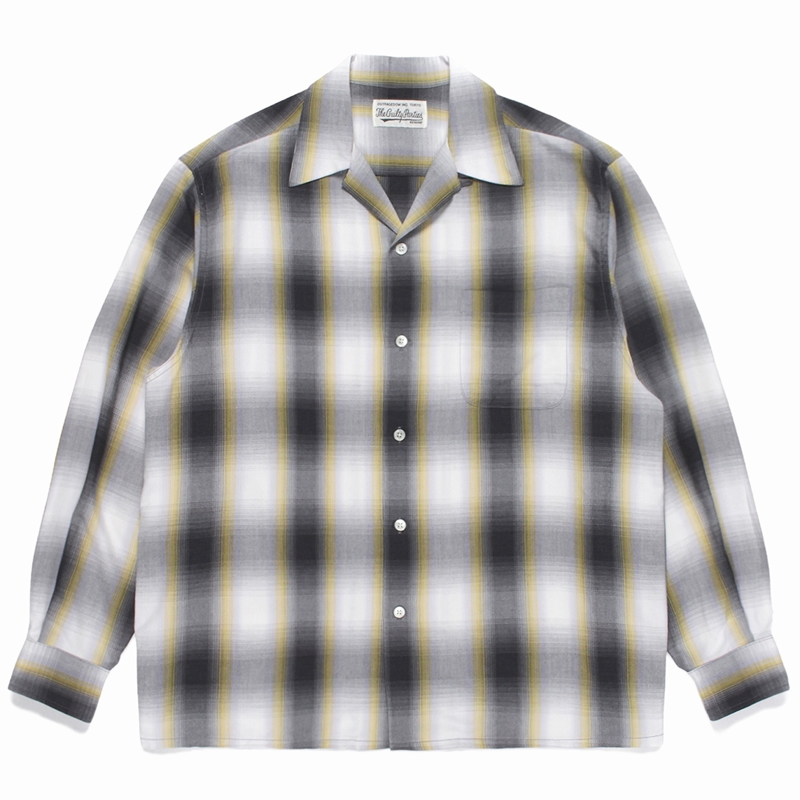 新品 WACKO MARIA 22AW OMBRE CHECK OPEN COLLAR SHIRT L/S チェック