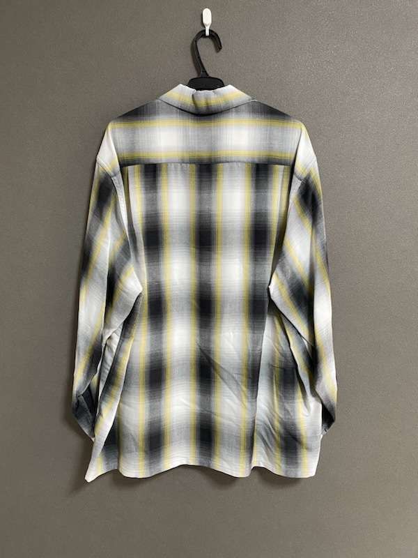 新品 WACKO MARIA 22AW OMBRE CHECK OPEN COLLAR SHIRT L/S チェック