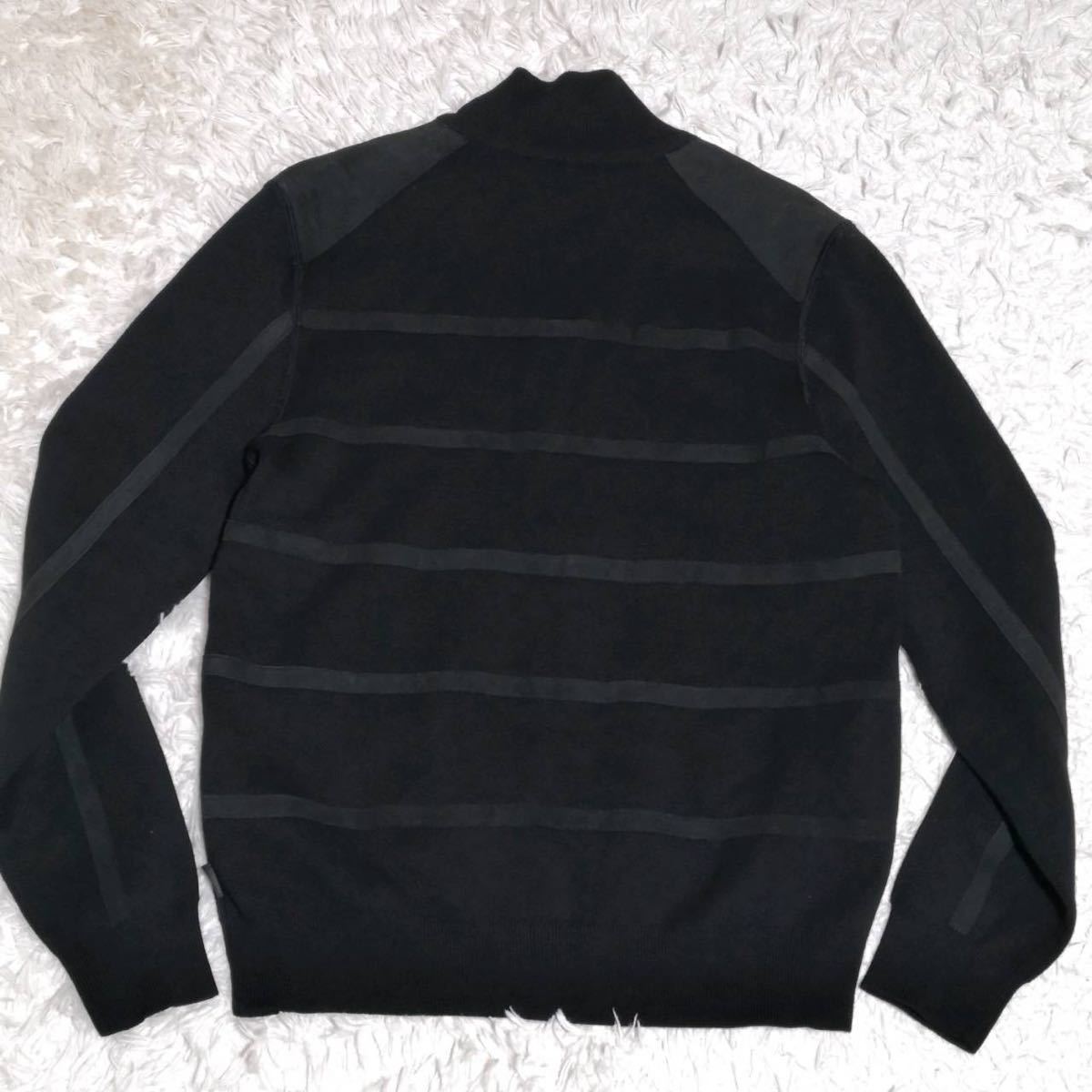 極美品 L HUGO BOSS ヒューゴボス【最高級の品格】HUGO BOSS スエード ウール100 トラックジャケット　アウター　ブルゾン　ブラック ボス ヒューゴボス ヒューゴ Boss（ヒューゴ EDTスプレー コート」(メンズ