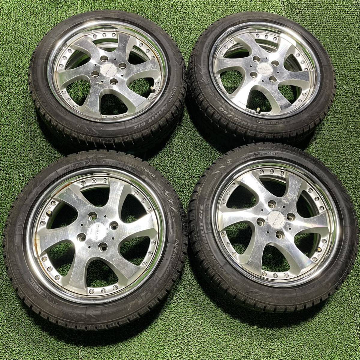 【新作登場，大人気】 AO167-22 165/55R15 スタッドレス 15インチ ホイール付き 4本 5.5J 6J +45 100 N-BOX スペースギア タント ワゴンR に(スタッドレスタイヤ)｜売買されたオークション情報、yahooの商品情報をアーカイブ公 4穴
