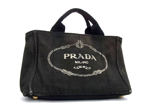 驚きの破格値，限定SALE 1円 PRADA プラダ カナパ キャンバス ハンドバッグ トートバッグ 手持ち 手提げ レディース ブラック系 AG0291イN(ハンドバッグ)｜売買されたオークション情報、yahooの商品情報をアーカイブ公開 かばん、バッグ