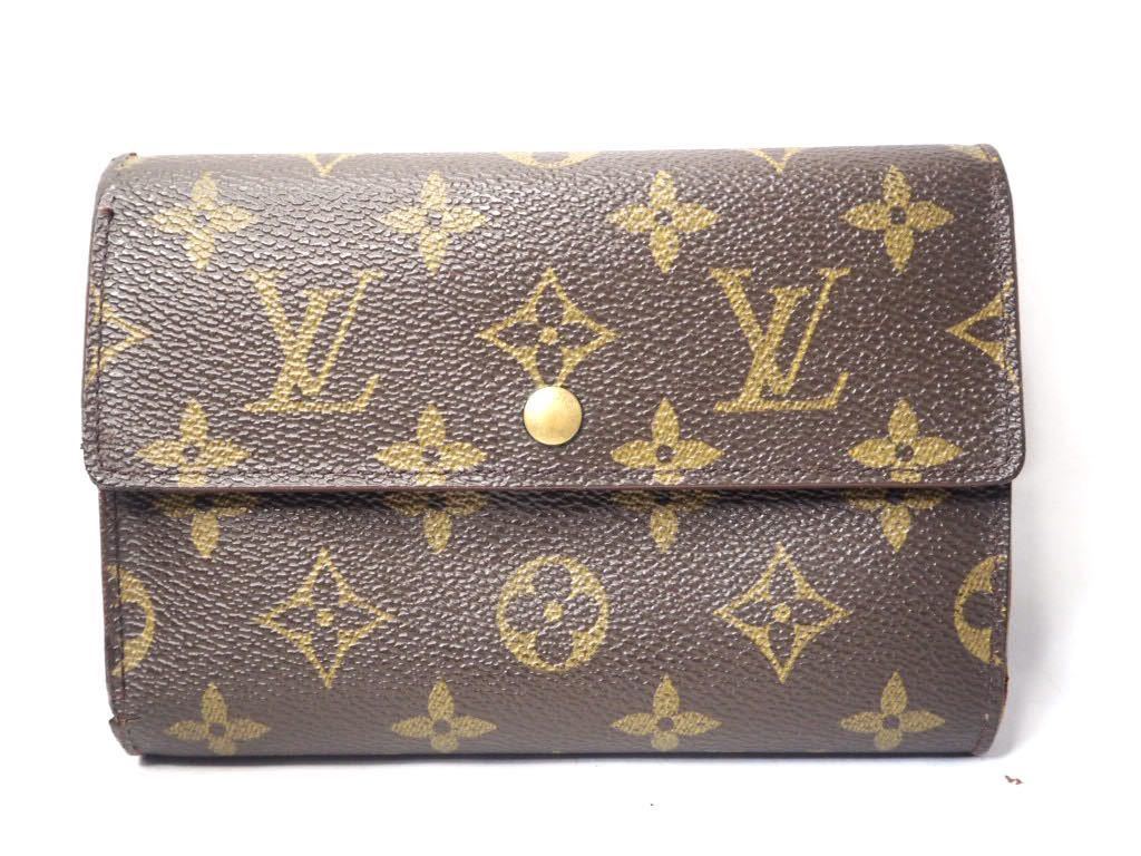 【激安大特価，定番人気】 k14 1円 LOUIS VUITTON ルイヴィトン M61202 モノグラム ポルト トレゾール エテュイ パピエ 三つ折り 財布 ウォレット ブラウン系(モノグラムライン)｜売買されたオークション情報、yahooの商品情報 服飾小物