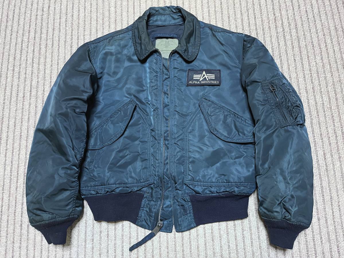 民間品 ALPHA CWU-45P ネイビー ミリタリージャケット ☆ALPHA アルファ CWU-45P フライトジャケット USA製 ネイビー 紺