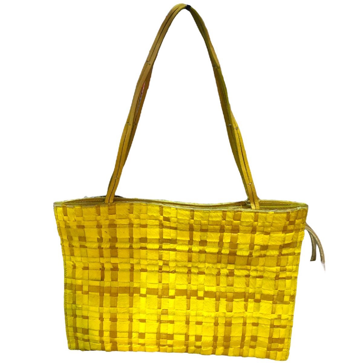 BOTTEGAVENETA ボッテガヴェネタ トートバッグ ファー イエロー イントレ