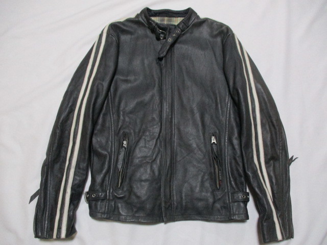 Schott ショット クラシックレーサー USED加工 シングル レザーライダース チャコール M