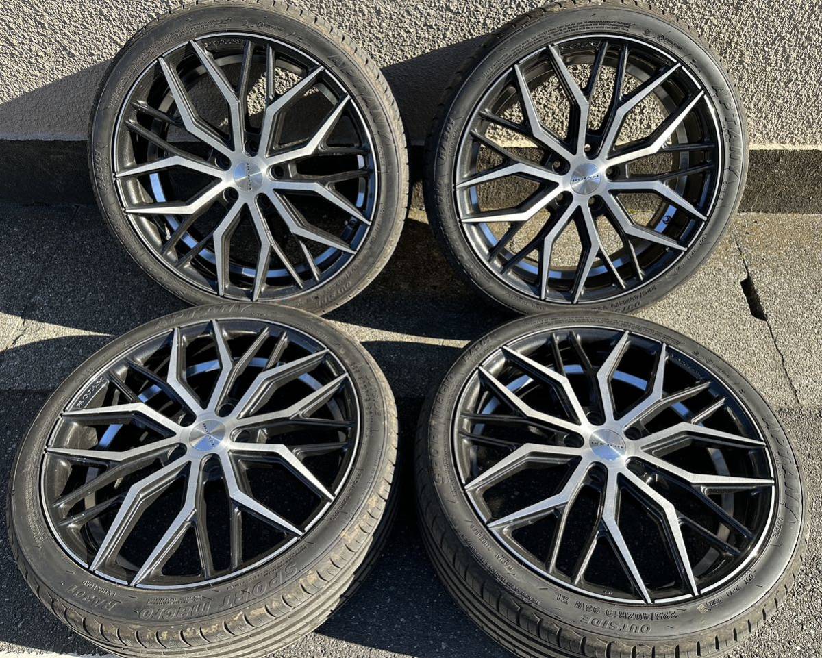 【イチオシ】ROJAM ロジャム アルミ ホイール 19×8J 5H 114.3 +45 ノーマルタイヤ 225/40 R19 12年 4本セット レクサス IS アルファード