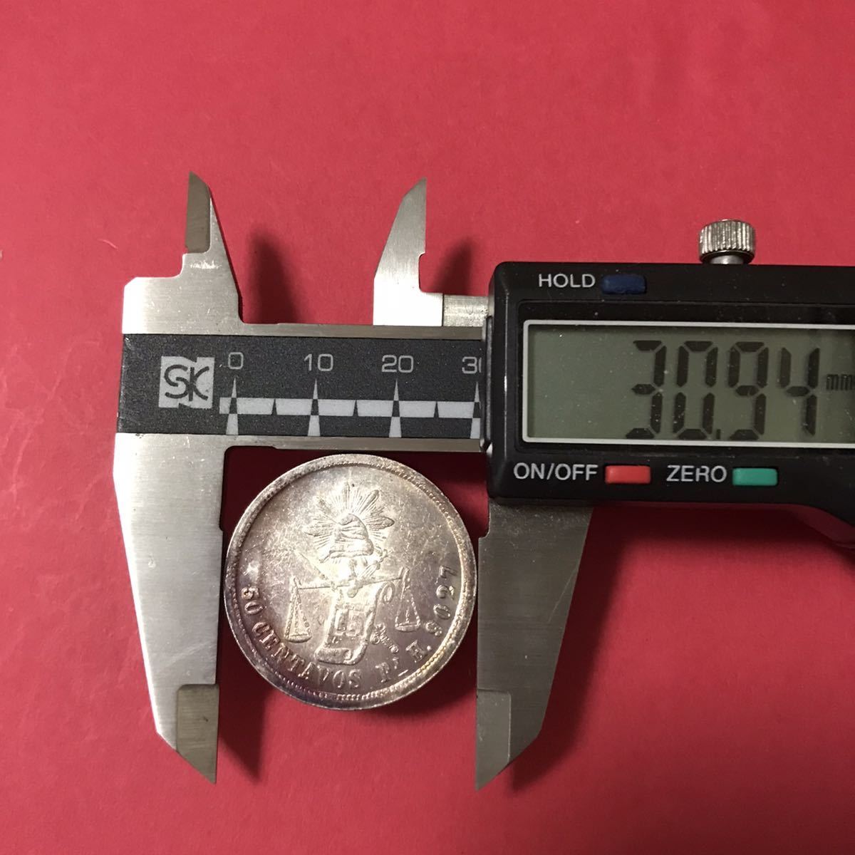 1885年 50 センターボ メキシコ 古錢 一円銀貨 硬貨 貿易銀 古銭 大型