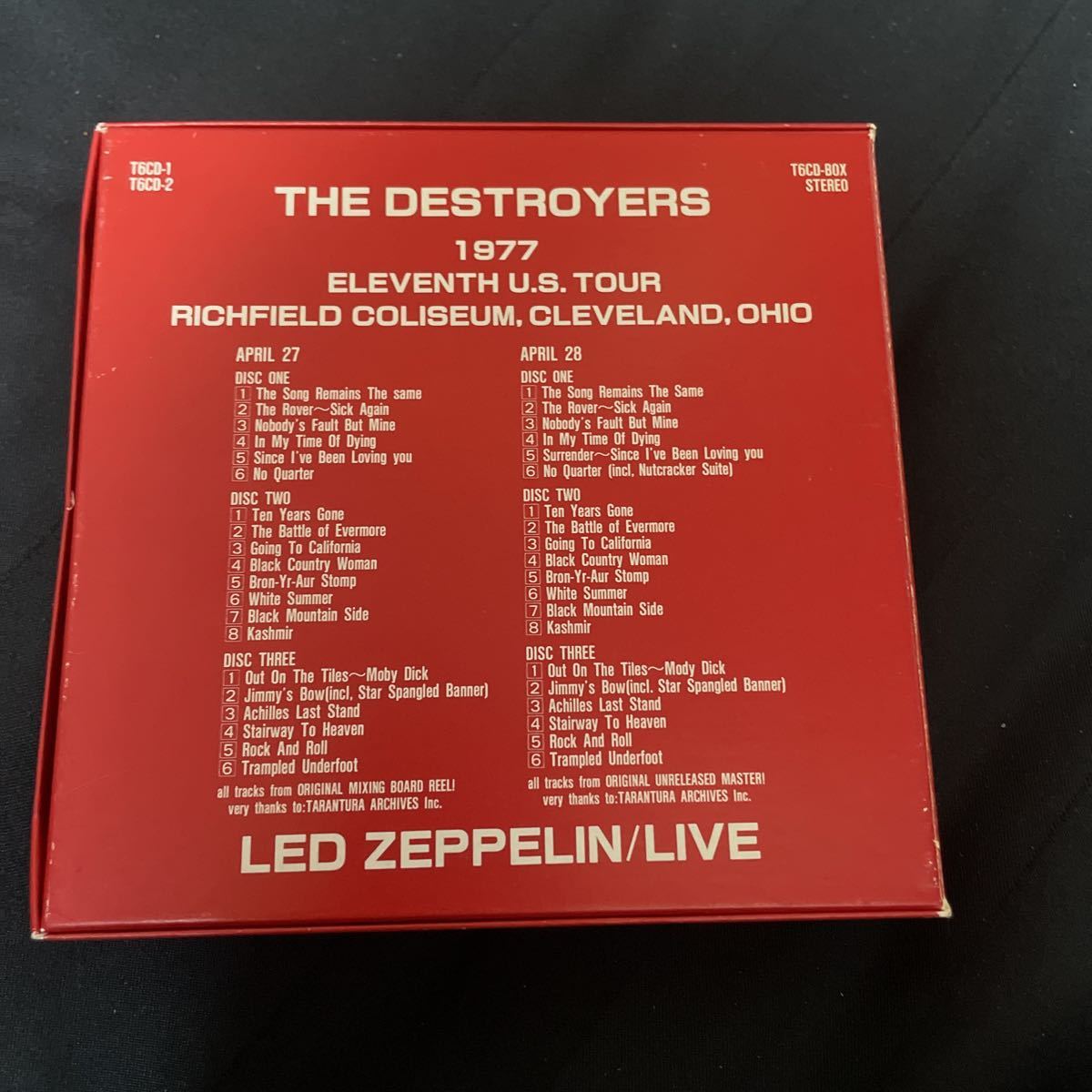 LED ZEPPELIN tarantura The Destroyers Cleveland 2 Days 6cd 1977