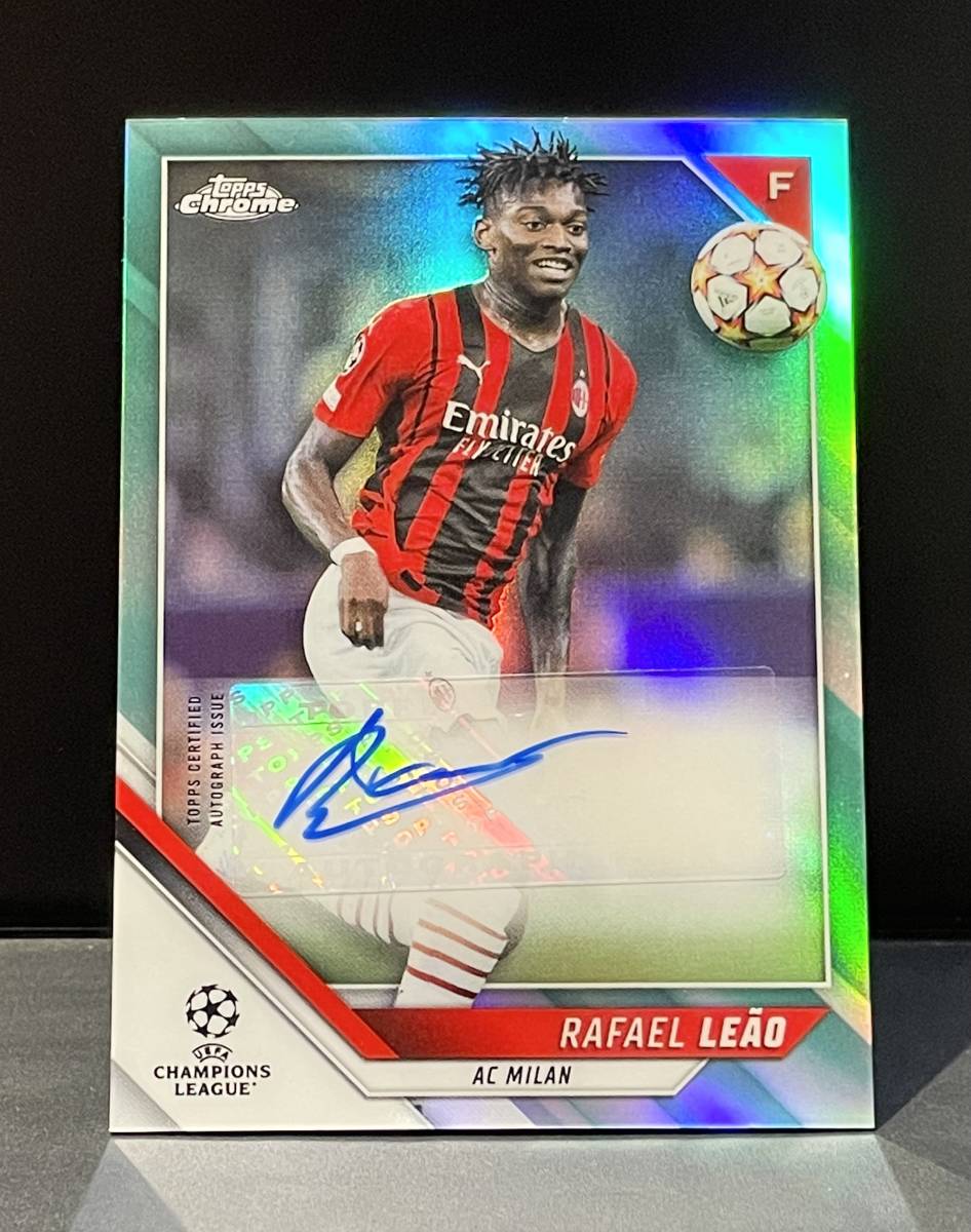 Rafael Leao 2021-22 Topps Chrome UEFA Champions Auto Aqua