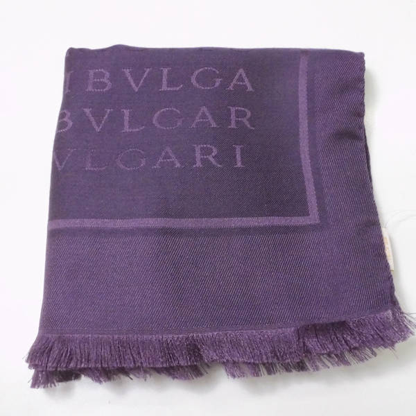 マフラー 紫 レディース BVLGARI ブルガリ ストール パープル シルク