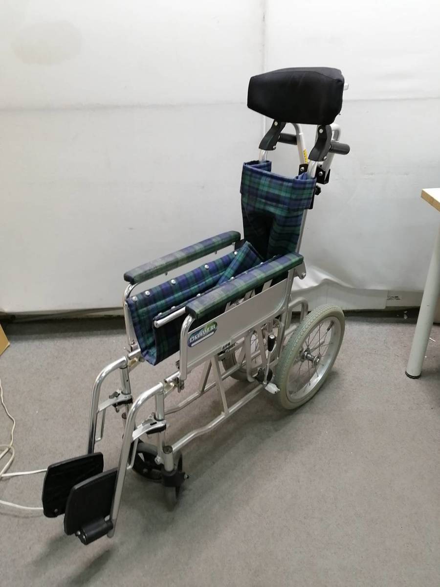 大阪引取歓迎 日進医療器 車いす グリーンチェック カワムラ  