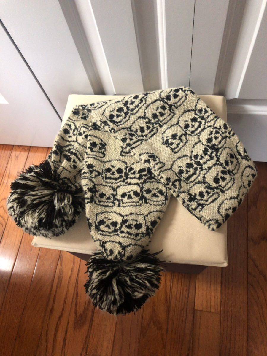 HYSTERICS★スカルマフラー★黒×ベージュ★髑髏★ヒステリックグラマー