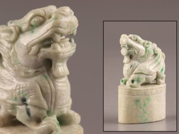 中国古玩 唐物 翡翠 印材 細密細工 時代物 極上品 初だし品 7218