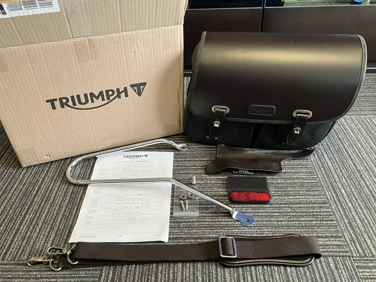 トライアンフ ボンネビル用純正サドルバック(ワックスコットン製 