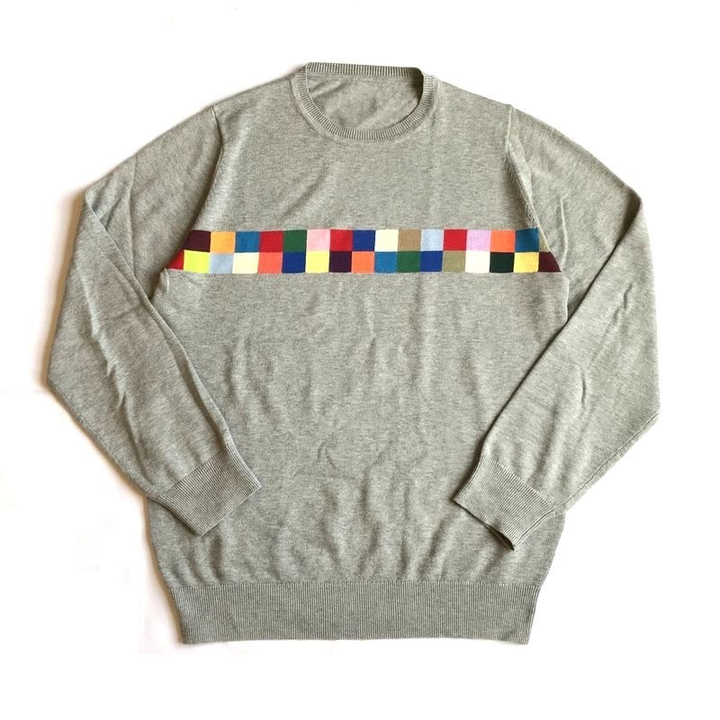 大得価，高品質 uniform experiment ユニフォームエクスペリメント 19SS COLOR CHART CREW NECK KNIT UE-190077 カラーチャート クルーネックニット 2 灰(その他)｜売買されたオークション情報、yahooの商品情報をアーカイブ公 男性用