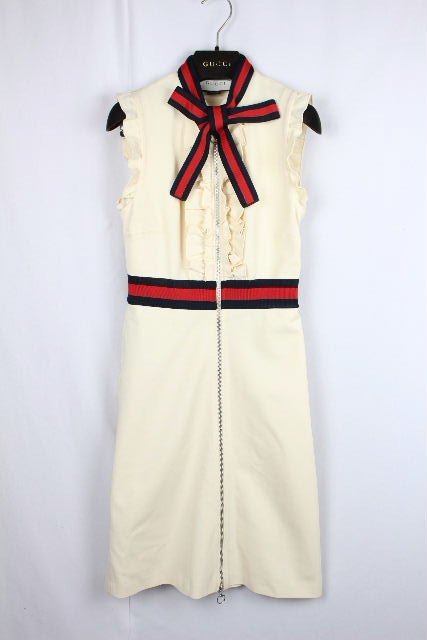 送料込 グッチ GUCCI シェリーライン リボン ジャージ ワンピース  